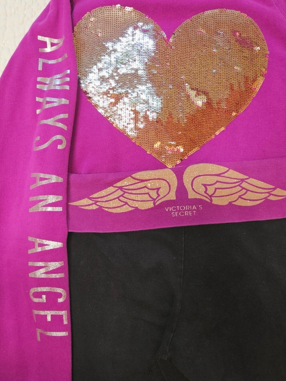 Victoria’s Secret Always An Angel Hoodie & Yoga Leggings Set L/M Sequin Set